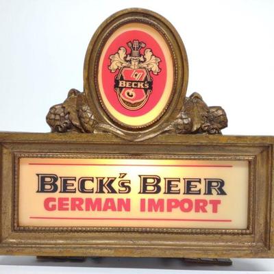 Vintage Beck's Beer Lighted Advertising Sign
