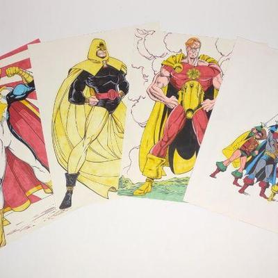 4 Original Comic Drawings (Paris & A. Miller Jr.)
