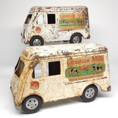 (2) 1950s Tonka Carnation Milk Metro Vans
