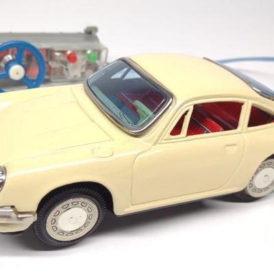 Bandai Japan Battery Op Porsche 911 Tin Toy Car