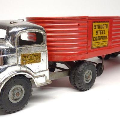 Vintage Structo Steel Company Toy Truck & Trailer