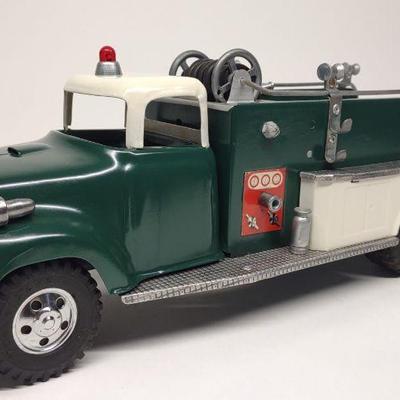 1950s Tonka Green Pumper Fire Truck Toy (restored)