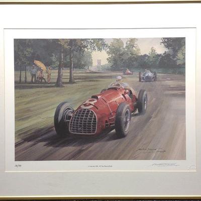 Michael Turner Signed Ferrari Race Art Lithograph
