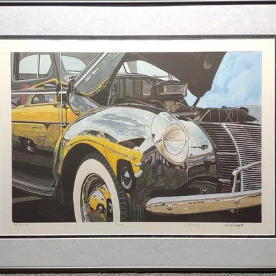D. McCrary Signed 1940 Ford Deluxe Car Art Print