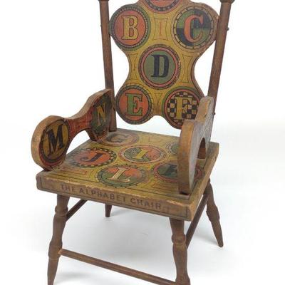 Early The Alphabet Chair Lithographed Doll Chair