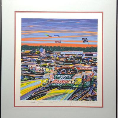 Randy Owens & Drivers Signed Jaguar XJR12 Art