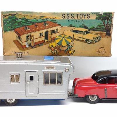 Japan Friction SSS House Trailer & Car w/ Box