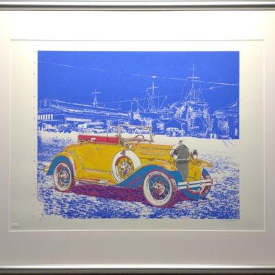 Dimitri Louridas Signed Ford Model A Lithograph
