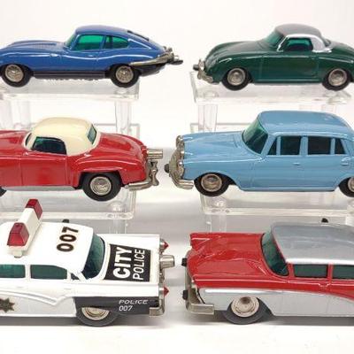6 Vintage West Germany Micro Racer Windup Toy Cars