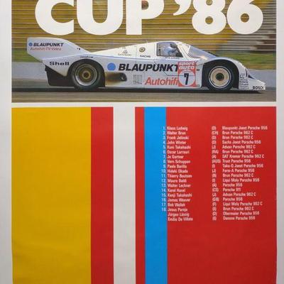 1986 Porsche Cup Factory Racing Poster 30"x40"
