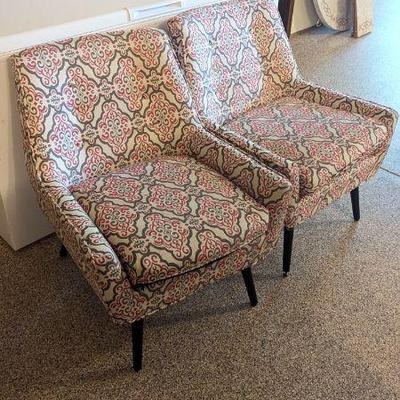 Mid century style pink chairs