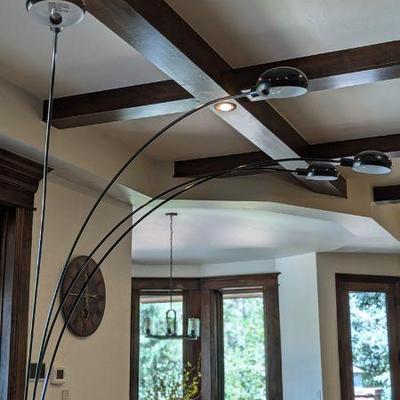 4 arm black arc lamp