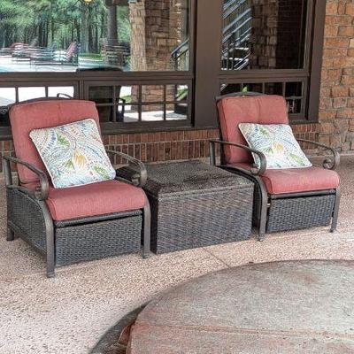 Martha Stewart Living patio chairs and storage table