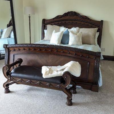 Ashley North Shore king sleigh bed