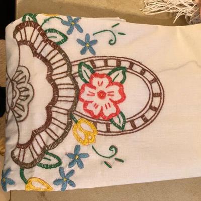 Vintage hand embroidered pillowcases