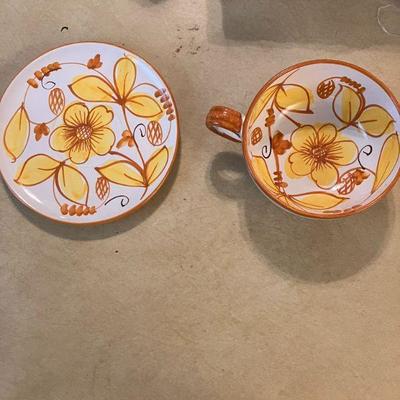 Soup Mugs with Plates from Italy (2 sets)