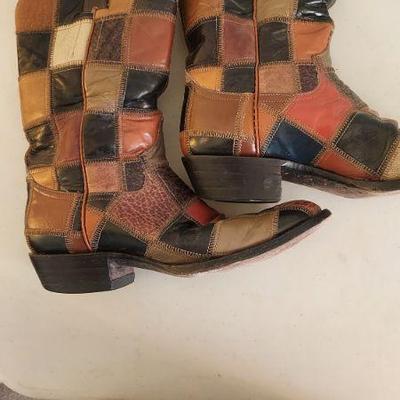 patchwork 1970's cowboy boots