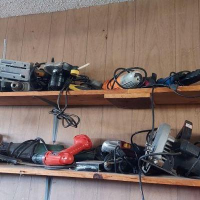 dozens of hand power tools