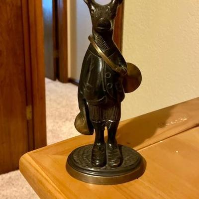 Brass stag with horn statue