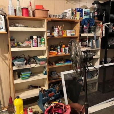garage Chemicals, Tool, Washer, Dryer, Fans, Paints,shelves, Christmas stuff and more