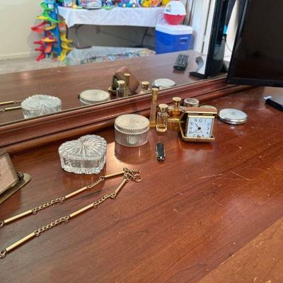 Vintage Trinket boxes and travel clocks