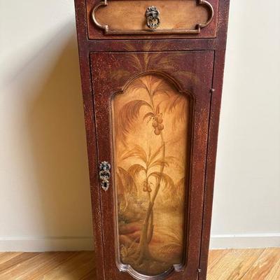 Occasional Cabinet With Palm Tree Decoration
