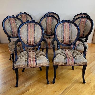 Set Of 8 Italian Tuscan Style Dining Chairs
