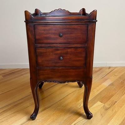 Theodore Alexander Leather Top Side Table
