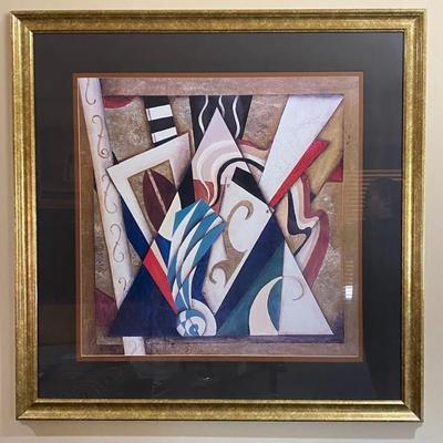 Framed Art Print Abstract Triangle Design
