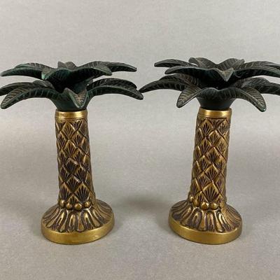 Pair Of Palm Tree Candlesticks
