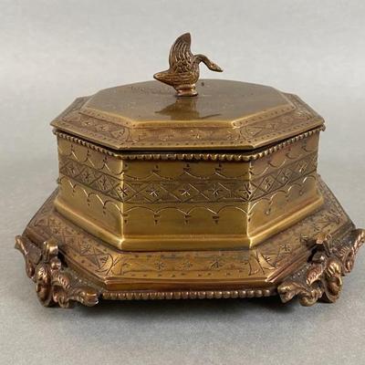 Lidded Metal Decorative Box Made In India
