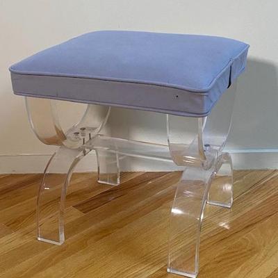 Hollywood Regency X Form Lucite Stool, Circa 1970
