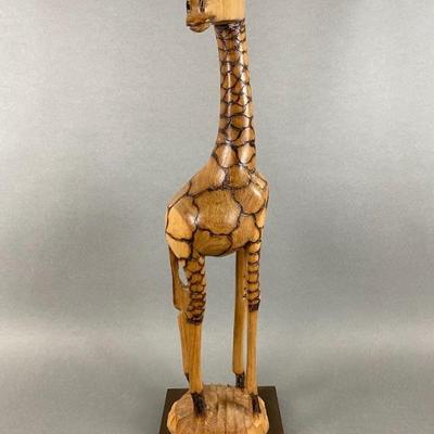 Hand Carved Wood Giraffe

