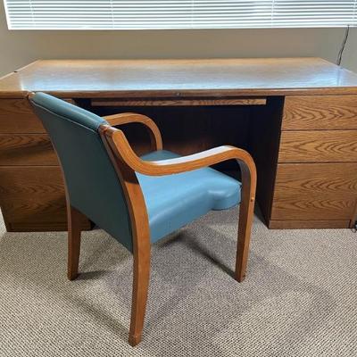 Steelcase Retro Desk With Chair, Circa 1980
