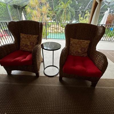 Pottery Barn banana leaf chairs 