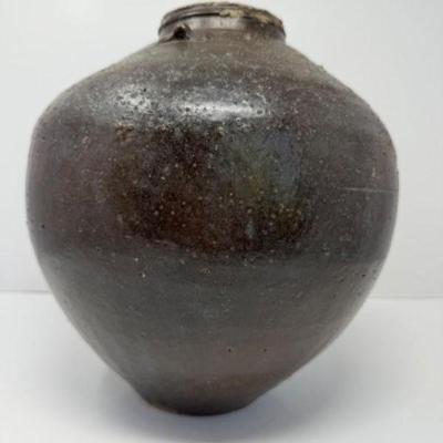 Iron-Glazed Globular Jar w/ Earthy Patina	