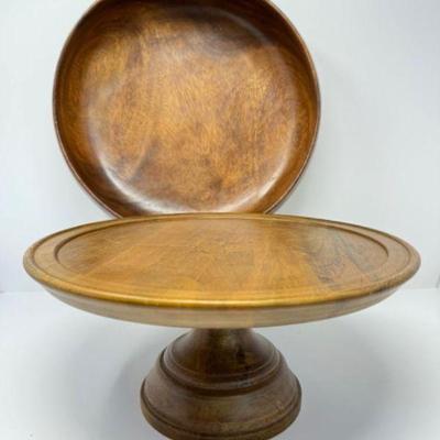 Williams & Sonoma Cake Stand & Artisan-Crafted Turned Hawaiian Bowl.﻿	