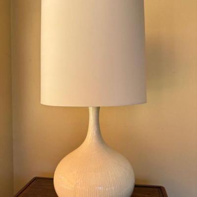 Almond Glazed Porcelain Table Lamp in Contemporary Asian Design	