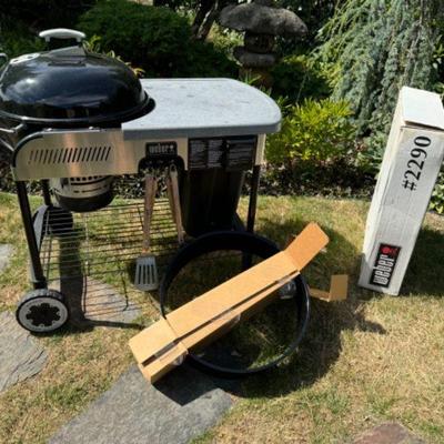 Weber Performer Charcoal Grill + New In Box Rotisserie Grill 	