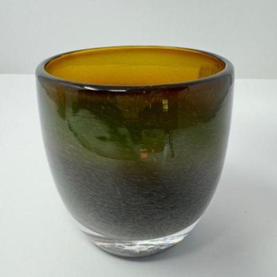 Glassybaby Blue-Green-Brown Votive Candle Holder - Pre-Triskelion	