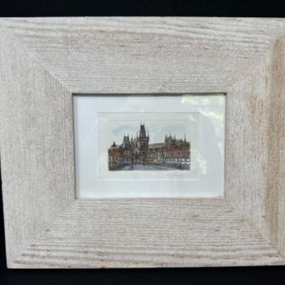 M. Smidly's Signed Charles Bridge - Framed French Art	