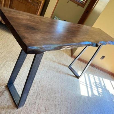 Handmade Live Edge Walnut Table w/ Metal Legs - Crafted from Backyard	