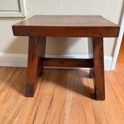 David Smith Indonesian Vintage Teak Step Stool w/ Dovetail Joint	