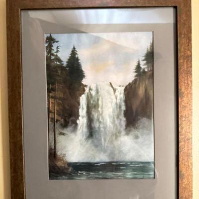 Adelaide Hiebel's Masterful Depiction of Snoqualmie Falls - Framed	
