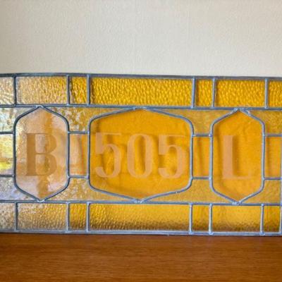 Old Apartment Stained Glass Panel w/ "B 15051 L" Label	