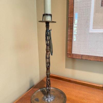 Antique Japanese Bronze Shokudai Candle Stand 1800s Craftsmanship	