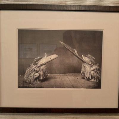 Edward Curtis Print: Kotsuis & Hohhuq-Nakoaktok - Espresso Wood Frame	
