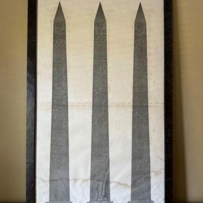 Thebes Luxor 19th Century English Book Print: Egyptian Obelisks	