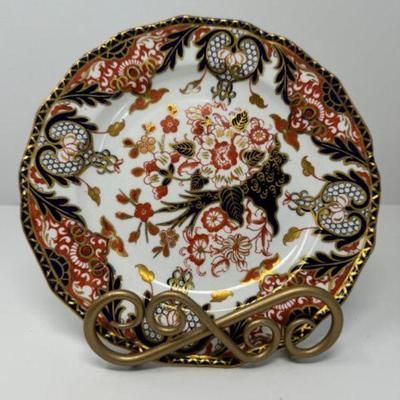 Antique Royal Crown Derby #383 King's Pattern Dinner Plate c.1889	