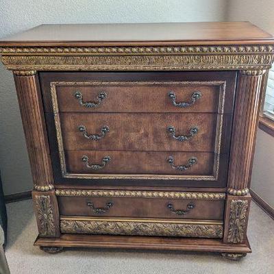 Pulaski dresser with gilded gold accents